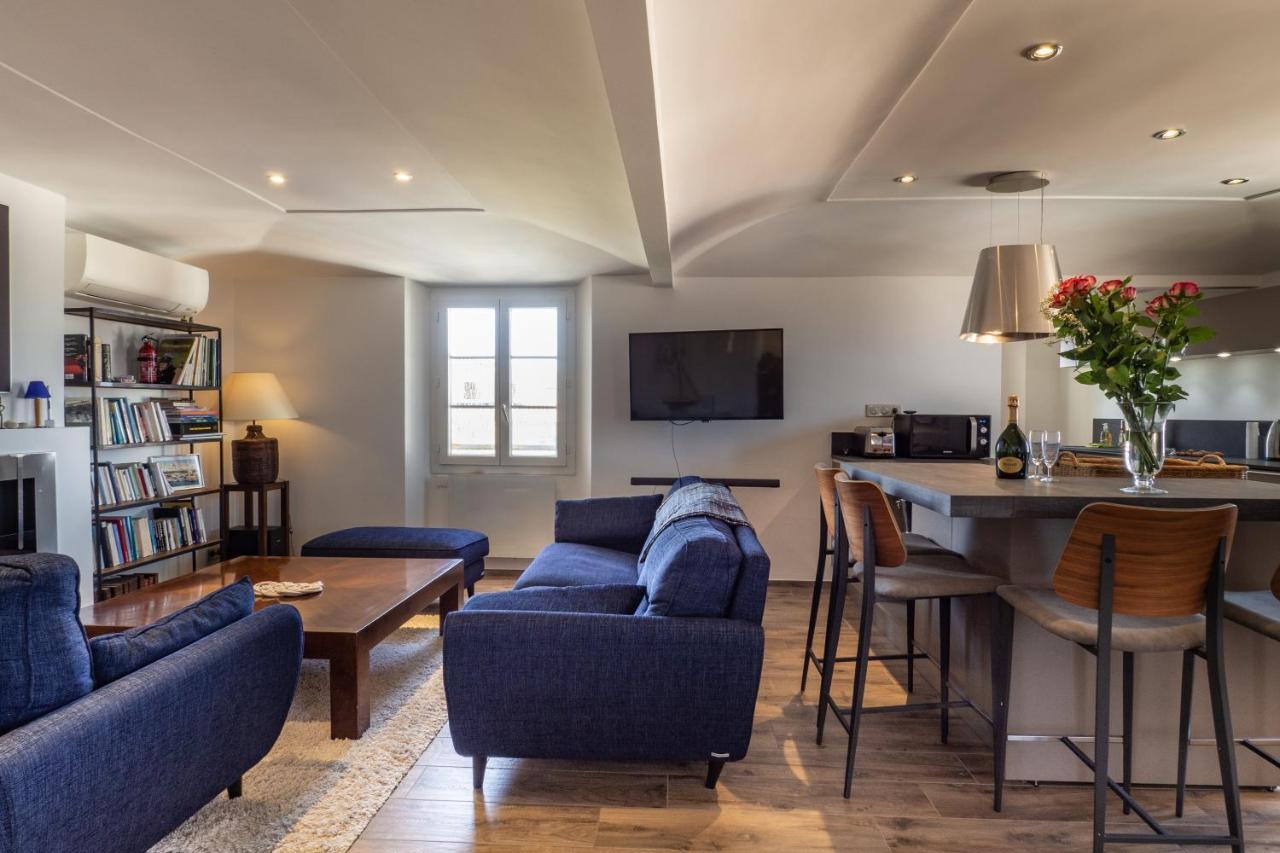 Charmant Appartement Spacieux Pour 6P Vue Mer Vieil Antibes Bagian luar foto
